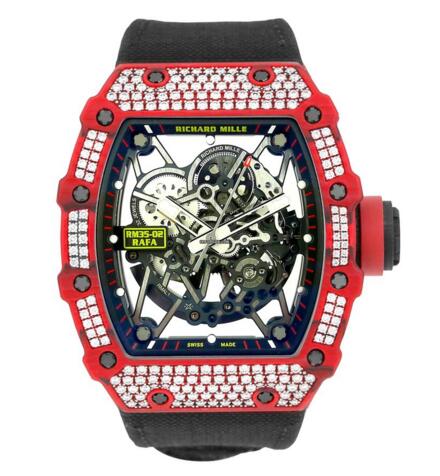 Review Richard Mille RM35-02 Rafael Nadal Red Quartz TPT Diamond watch prices
